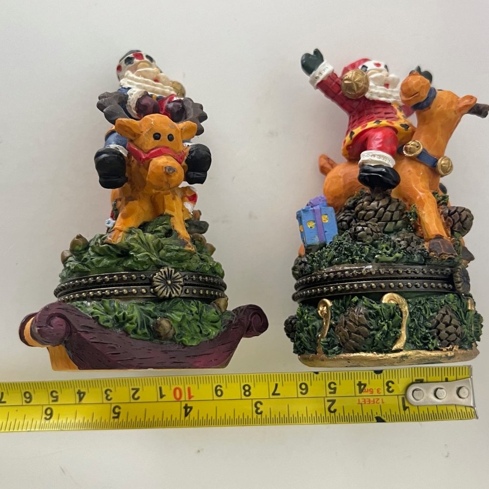 Vintage Whimsical Santa Riding ReindeerTrinket Boxes - Picture 16 of 16